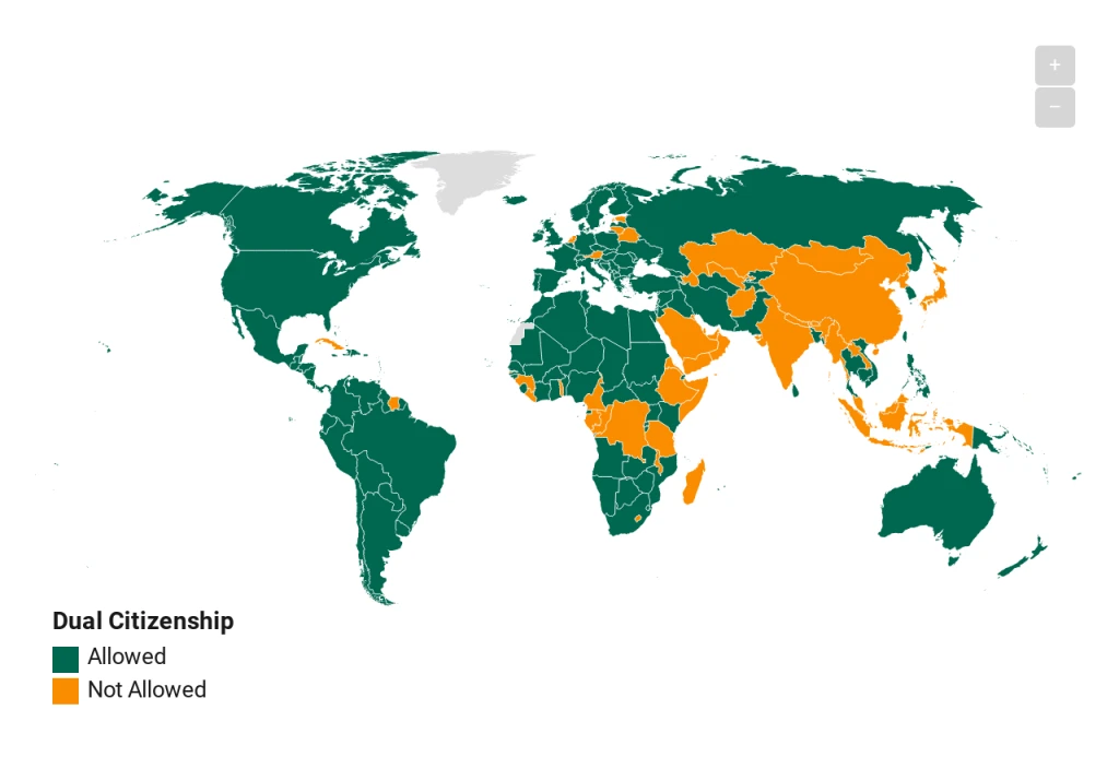 Dual Citizenship Map World